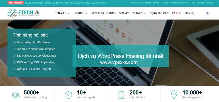 Ftech越南VPS：2核2G/20GB SSD/無限流量/100Mbps/12.5美元/月，可選Windows2016/2019